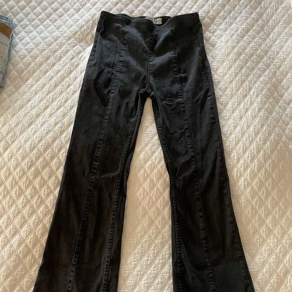 Free People high waisted, wide leg, black jeans, size 29